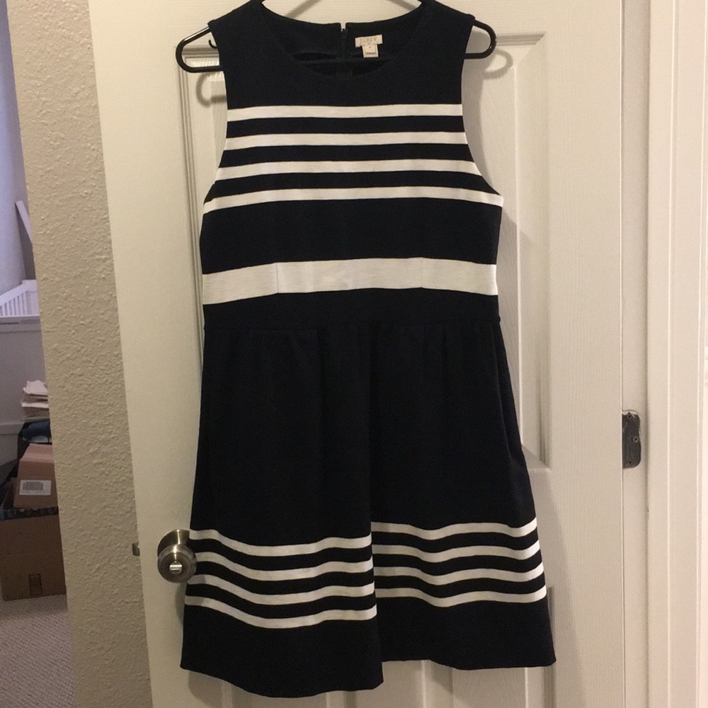 Black and white striped dress
